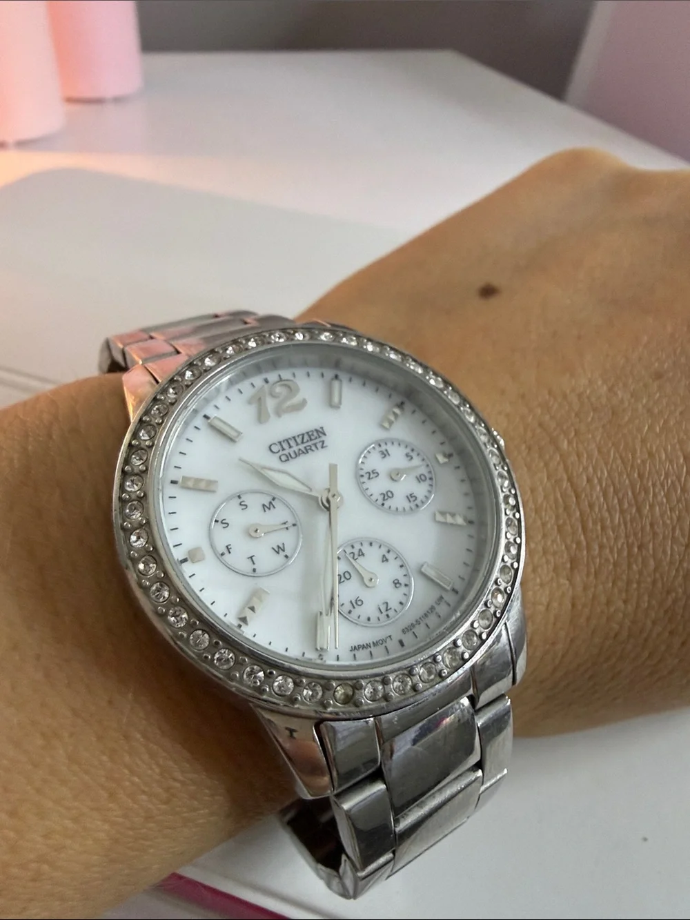 Citizen Silver Stainless Steel Watch with Black Dial